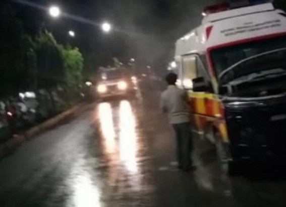 Fire on Ambulance has spread intense panic in Teliamura Fire on Ambulance has spread intense panic in Teliamura